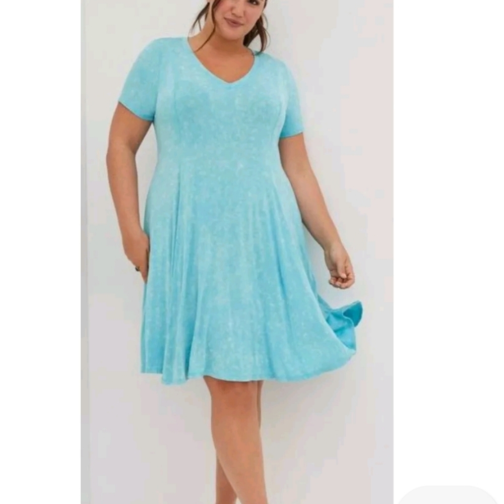 Plus Size 4X Torrid Blue Mineral Wash Dress Super Soft